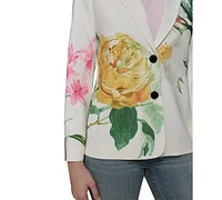 Karl Lagerfeld Paris Petite Placed Floral Jacket