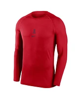 Nike Men's Red Los Angeles Angels Authentic Collection Raglan Long Sleeve T-Shirt