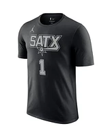 Men's Jordan Victor Wembanyama Black San Antonio Spurs Statement Edition Name and Number T-shirt