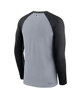 Men's Nike Gray Miami Marlins Authentic Collection Game Raglan Performance Long Sleeve T-shirt