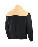Fanatics Men's Black/Tan Atlanta Braves Canvas Bomber Full-Zip Jacket