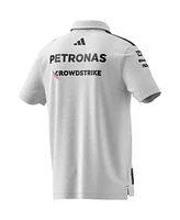 Adidas Men's White Mercedes-amg Petronas F1 Team Wear Polo Shirt