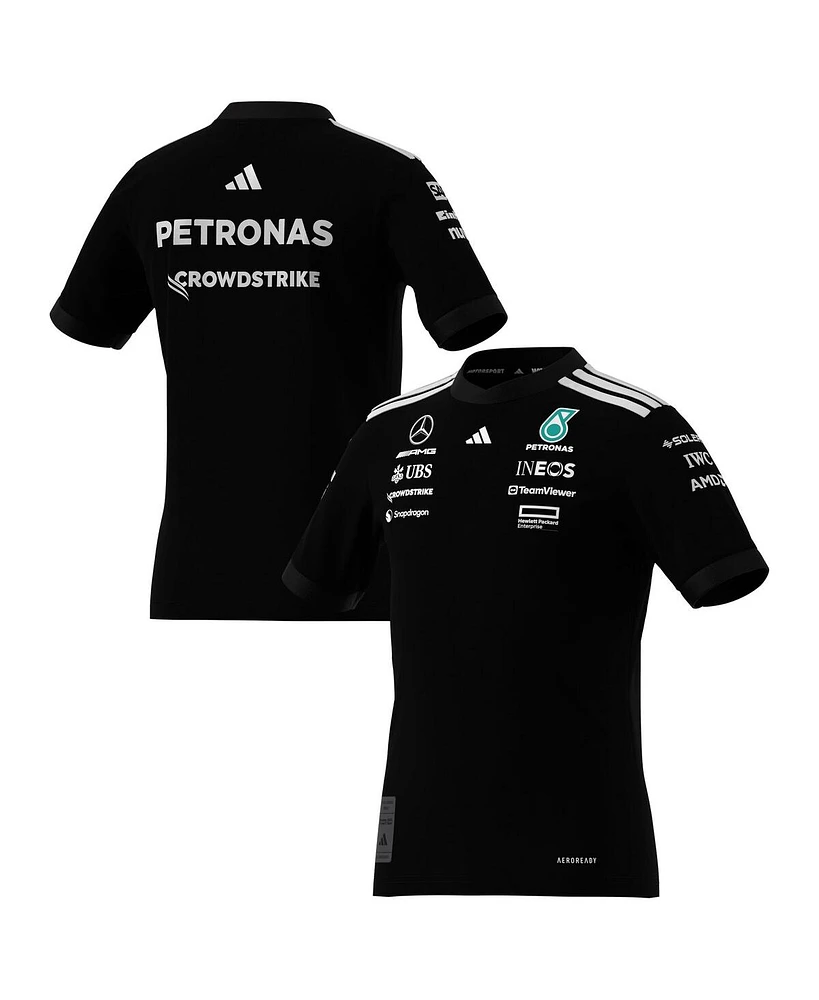 Adidas Big Boys and Girls Black Mercedes-amg Petronas F1 Team Driver Wear Replica T-Shirt