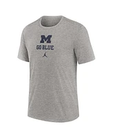 Jordan Men's Heather Gray Michigan Wolverines Campus Stack Tri-Blend T-Shirt