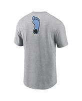 Jordan Men's Heather Gray North Carolina Tar Heels Campus 2-Hit Primary Mascot T-Shirt