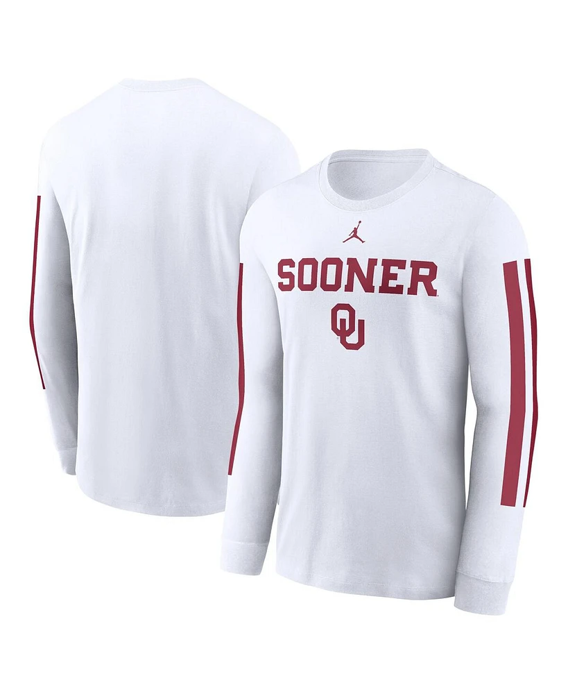 Jordan Men's White Oklahoma Sooners Local Spirit Slogan Long Sleeve T-Shirt