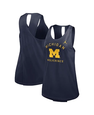 Jordan Women's Navy Michigan Wolverines Primetime Open Back Tank Top