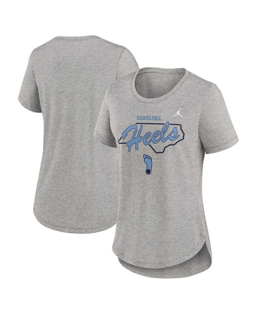 Jordan Women's Heather Gray North Carolina Tar Heels Local Campus Location Mantra Tri-Blend T-Shirt