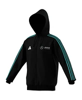 Adidas Men's Black Mercedes-amg Petronas F1 Team Fan Wear Dna Alphaskin Full-Zip Track Hoodie Jacket