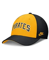 Nike Men's Black/Gold Pittsburgh Pirates Rise Swoosh Performance Flex Hat