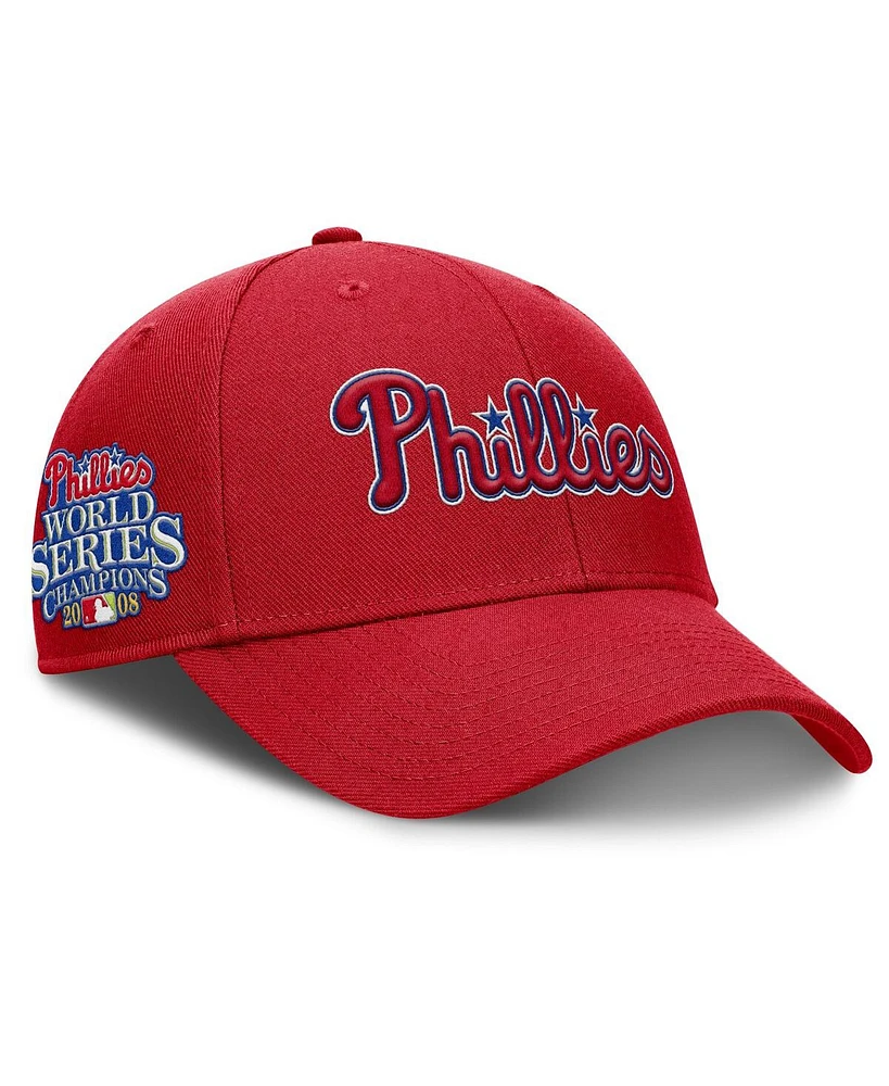 Nike Men's Red Philadelphia Phillies Rise Gaberdine Adjustable Hat