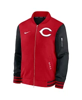 Nike Men's Red/Black Cincinnati Reds Authentic Collection Dugout Full-Zip Bomber Jacket