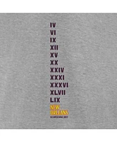 Fanatics Men's Heather Gray Super Bowl Lix Marble Wordmark Fleece Crew Sweatshirt