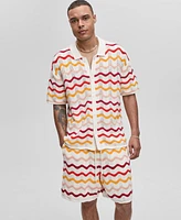 Mode of One Men's Short-Sleeve Gradient Zig-Zag Sweater Top, Exclusively at Macy's