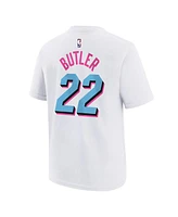 Nike Big Boys and Girls Jimmy Butler White Miami Heat 2024/25 City Edition Name Number T-Shirt