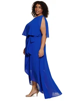 Jessica Howard Plus Split-Sleeve High-Low Maxi Dress