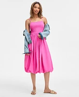 On 34th Women's Smocked Bubble-Hem Midi Dress, Exclusively at Macy's