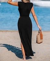 Cupshe Women's Chic Temptation Black Midi Beach Dress