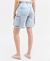 On 34th Women's High Rise Cargo Bermuda Jean Shorts, Exclusively at Macy's