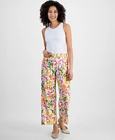 Jm Collection Petite Side-Panel Printed Pull-On Pants, Exclusively at Macy's