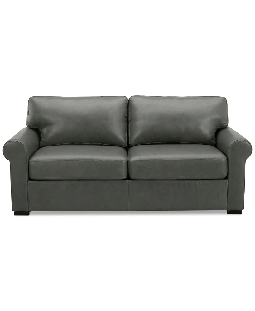 Radley Roll Arm 74" Leather Apartment Sofa, Exclusively at Macy's