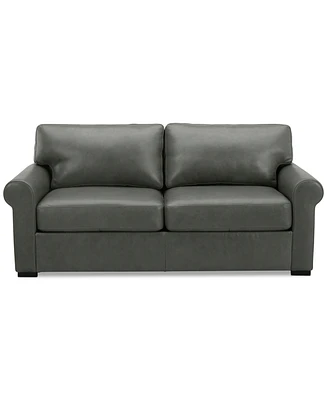Radley Roll Arm 74" Leather Apartment Sofa, Exclusively at Macy's