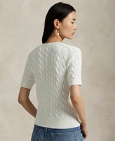 Polo Ralph Lauren Women's Cable-Knit Cotton Short-Sleeve Cardigan