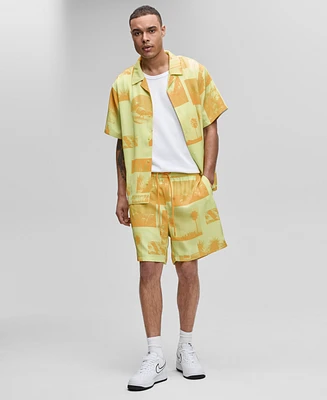 Mode of One Men's Photoreal Collage Pull-On Shorts, Exclusively at Macy's