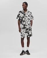 Mode of One Men's Short-Sleeve Palm Reverse Splicing Camp Collar Shirt, Exclusively at Macy's