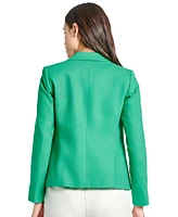 Jones New York Women's Linen-Blend Faux Double-Breasted Jacket