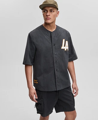 Mode of One Men's Washed Crinkle Baseball Jersey, Exclusively at Macy's