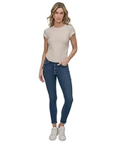 Dkny Jeans Women's Ribbed Cap-Sleeve T-Shirt