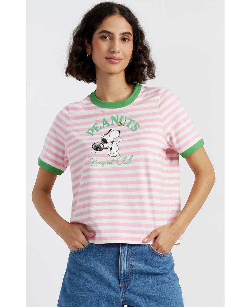 Chinti & Parker Women's Cotton Peanuts Racquet Club T-Shirt