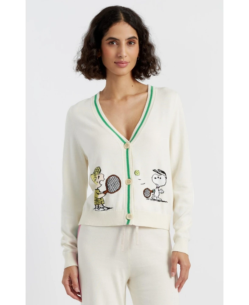 Chinti & Parker Women's Cotton Peanuts Racquet Club Cardigan