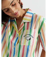 Chinti & Parker Women's Linen-Cotton Snoopy Stripe Shirt