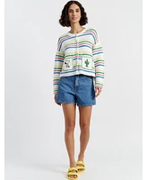 Chinti & Parker Women's Cotton Peanuts Vacation Cardigan
