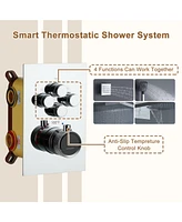 22-inch Rain Shower Head with Handheld Shower Head Shower System with Body Jets Waterfall Shower Trim Kit, Chrome
