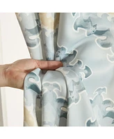 Hlc.me Liam Ogee Ikatt Damask Patterned Window Grommet Curtains Bedroom - Light Blocking Darkening Window Panels, Set of 2 (Grey