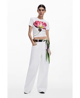 Desigual Women's Pleated floral scarf