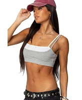 Edikted Womens Gracie Layered Bra Top