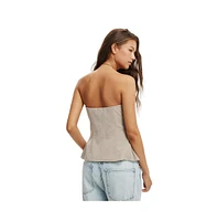 Cotton On Women's Luis Strapless Suiting Vest