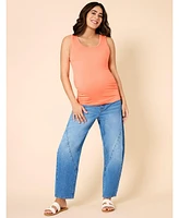 Motherhood Maternity Maternity Under the Belly Barrel Leg Jeans - Motherhood