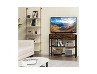 Entryway Table with 2 Drawers and 2-Tier Storage Shelves for Home Organization