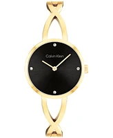 Calvin Klein Women's Sculpted Embrace Gold Tone Stainless Steel Bracelet Watch, 28mm