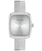Calvin Klein Women's Adore Silver Tone Stainless Steel Mesh Bracelet Watch, 30mm