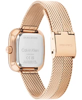 Calvin Klein Women's Adore Rose Gold Tone Stainless Steel Mesh Bracelet Watch, 30mm