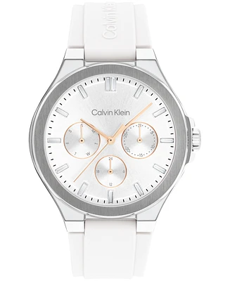 Calvin Klein Women's Vibrancy White Silicone Strap Watch, 38mm