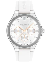 Calvin Klein Women's Vibrancy White Silicone Strap Watch, 38mm
