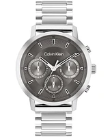 Calvin Klein Men's Gauge Silver Tone Stainless Steel Bracelet Watch, 41mm