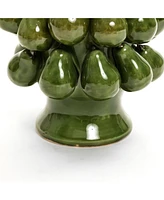 LuxenHome Green Ceramic Modern Pears 12.4-Inch Tall Vase